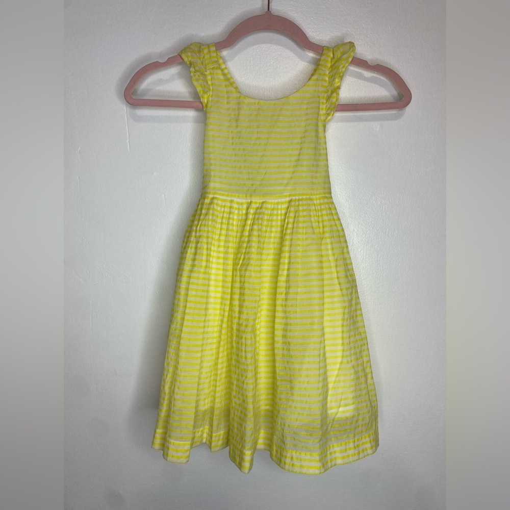 JACADI Charming Yellow Striped Kids Dress